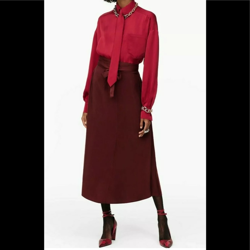 🤍 ZARA Limited Edition Satin Tie MIDI Dress szMedium